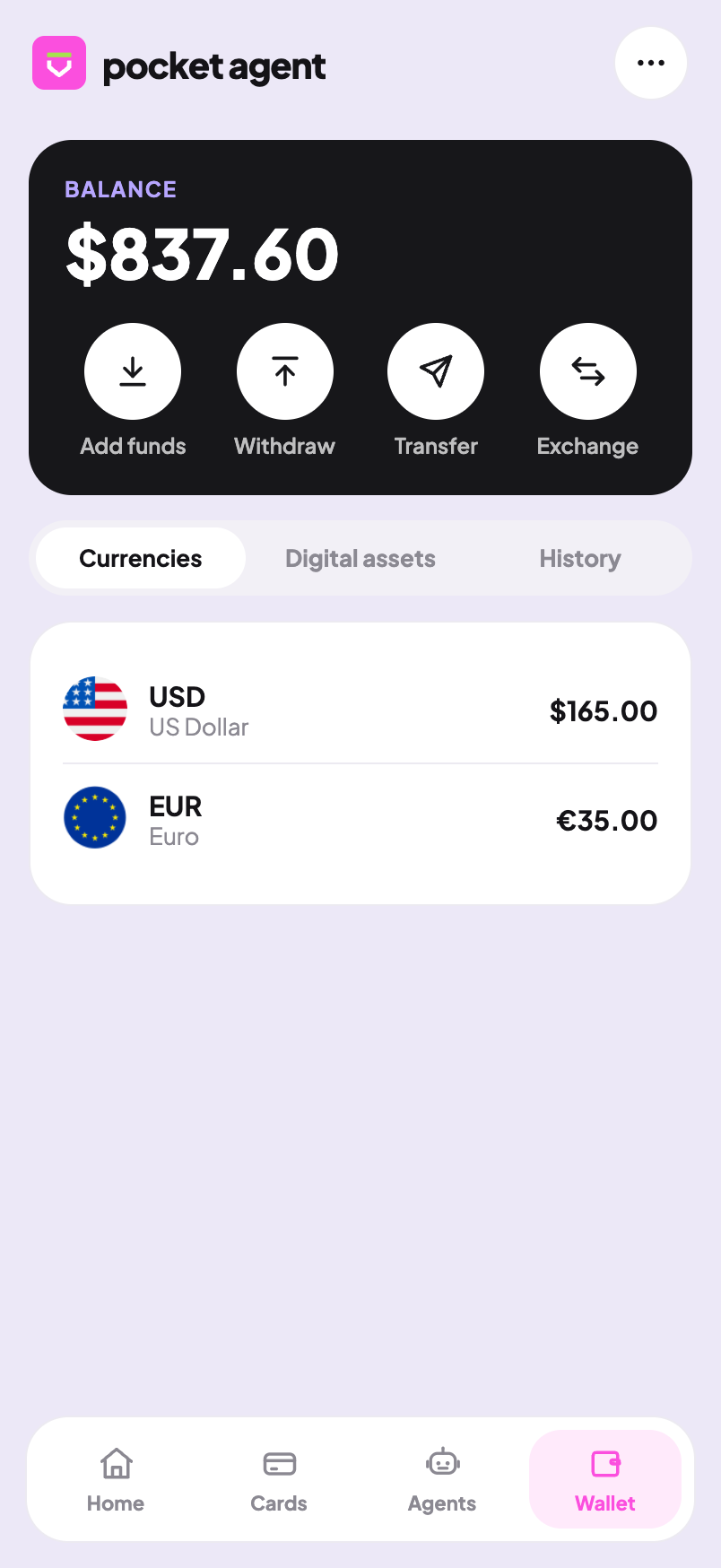 The Wallet, where funding, transfers, and cash-outs begin